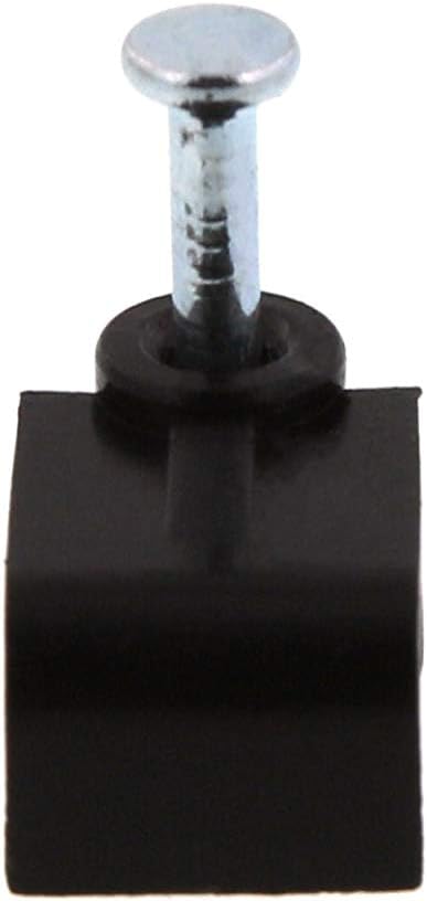 Secure 8mm Black Flat Nail Cable Clip for Coax, Ethernet, and Telephone Cable Management - 100 Pack