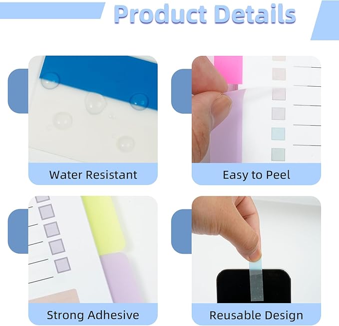 Tab Sticky Notes,Sticky Index Tabs,1200 PCS,24 Sets,Colorful Divider Binder Thin Annotation Organize Sticky Notes,Post It Signature Tabs
