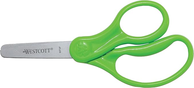 Westcott 13130 Right- and Left-Handed Scissors, Kids' Scissors, Back to School, Classroom Supplies, Ages 4-8, 5-Inch Blunt Tip, Assorted