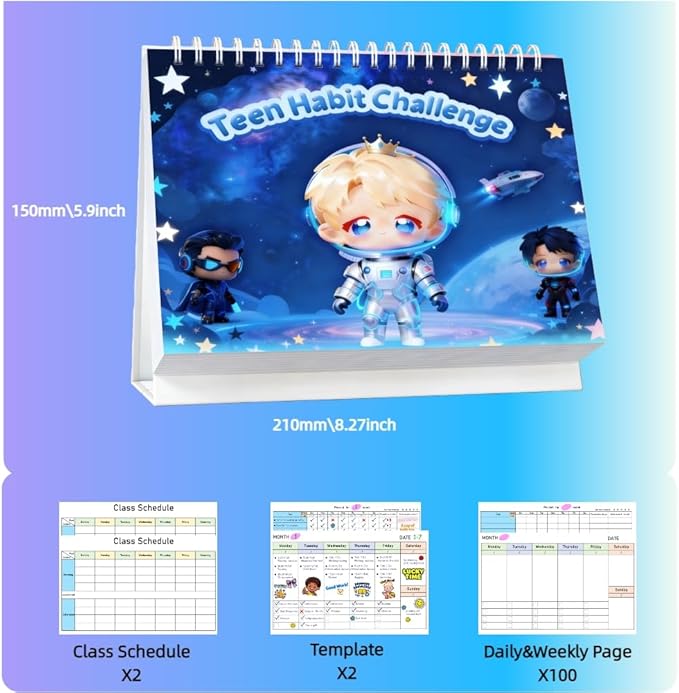Academic Planner Calendar,Study Plan Desk Calendar Includes Goal Setting, Behavior Reward Chart System & Study Schedule,Habit Tracker Journal,Back-to-School Gift for Kids,Classmates,Students,Friends