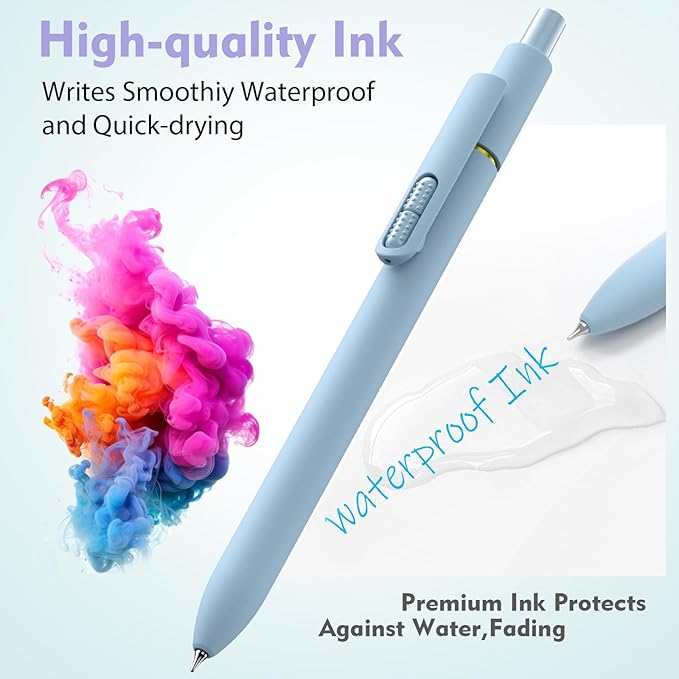 8 Pack Colorful Gel Ink Pens，Quick-Dry 0.7mm Fine Point Fidget Pens for Smooth Writing, Journaling & Drawing, Aesthetic Morandi Color Pens for Women, School & Office Supplies (Morandi Colors)
