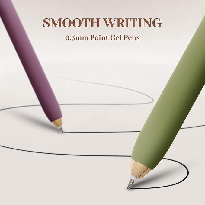 0.5mm Gel Pens Black Ink Gel Retractable Cute Pen for Smooth Writing Office Supplies (Mixed 10-count)