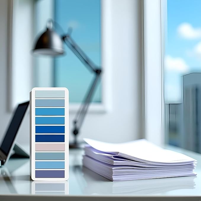 200Pcs Page Markers and Index Tabs, Blue Sticky Notes, Self-Stick Book Flags for Page Marking