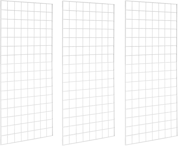 Grid Wall Commercial Grade Gridwall Panels – Heavy Duty Grid Panel for Any Retail Display Wall Grid 2' Width x 4' Height, White (Pack of 3)