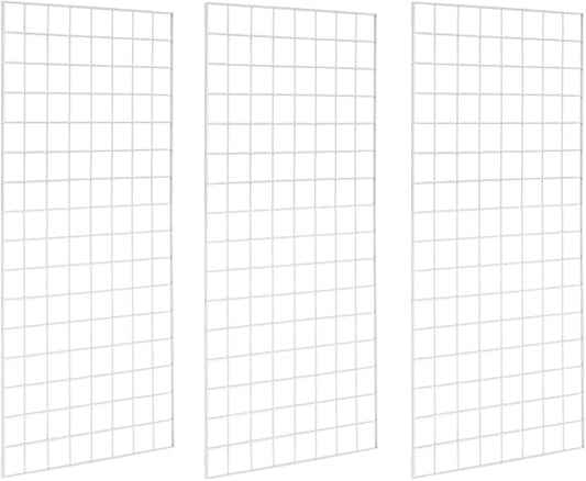 Grid Wall Commercial Grade Gridwall Panels – Heavy Duty Grid Panel for Any Retail Display Wall Grid 2' Width x 4' Height, White (Pack of 3)