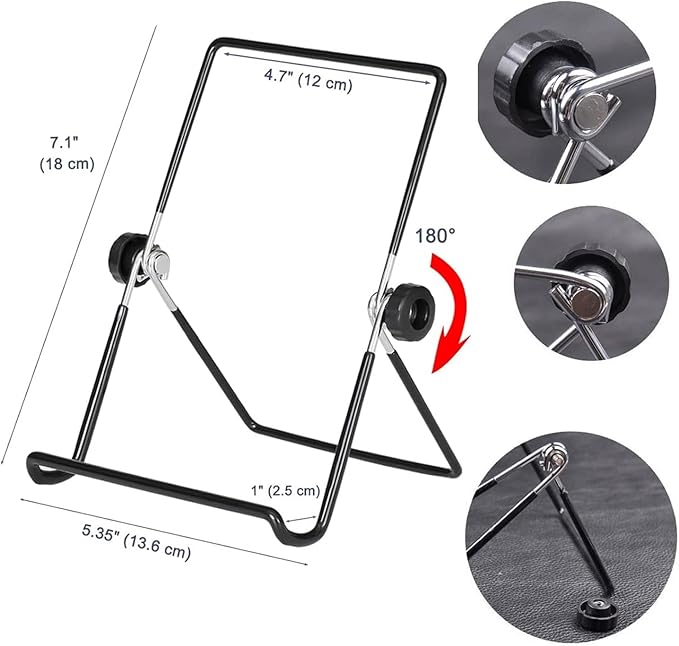 Adjustable Tablet Stand Holder, Non-Slip Foldable Holder Cradle Fit for 9-12.9" Tablets, iPad, Samsung and Kindle Fire, Display Stands Picture Frame Stand for Photos (Large Black)