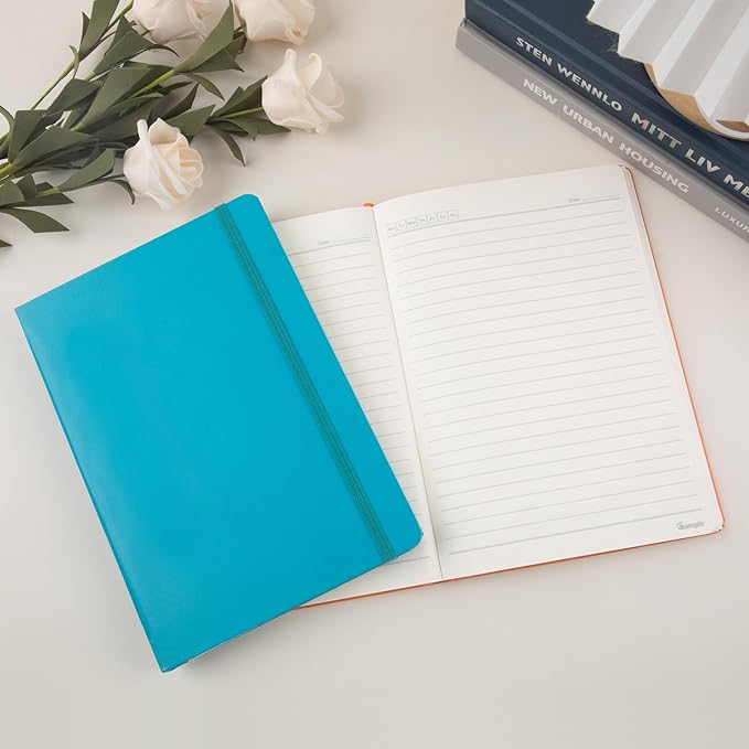 Lined Journal Notebook for Work with 160 Pages, 5.6" x 8" Hardcover Notebooks Journals Medium Size for Writing Women Men