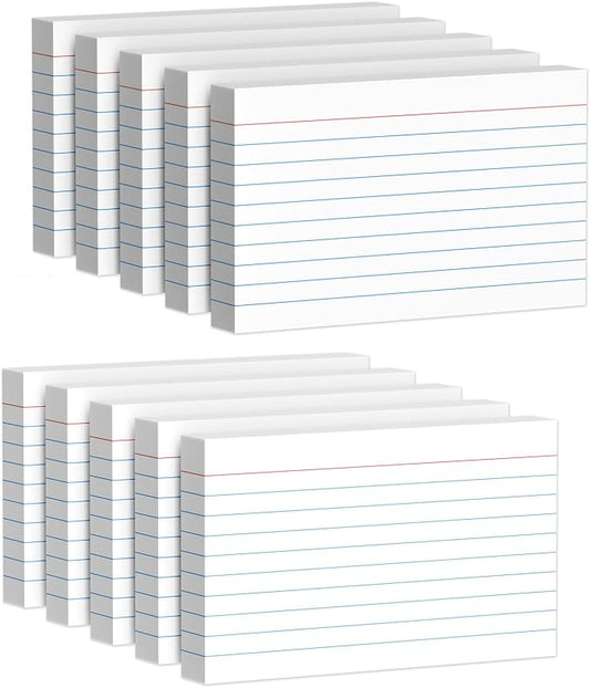 Index Cards 3x5 Inch, 500sheets, Flash Cards,Ruled Lined White Note Cards Paper For Studying, Schools Supplies, College, Office And Home Organization, Note Taking Supplies