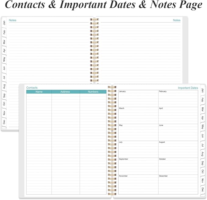 2026 Planner - Weekly Monthly Planner 2026 from January 2026 to December 2026 with 12 Monthly Tabs, Flexible Cover, Inner Pocket, 8.5" x 11", Flower-C