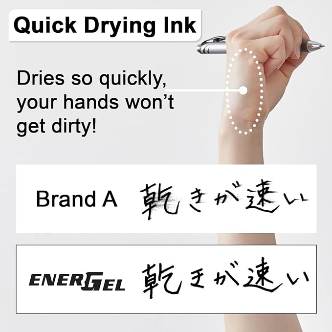 Pentel EnerGel-X Retractable Liquid Gel Pen 0.5mm Needle Tip Black Ink, Box of 12 (BLN105-A)