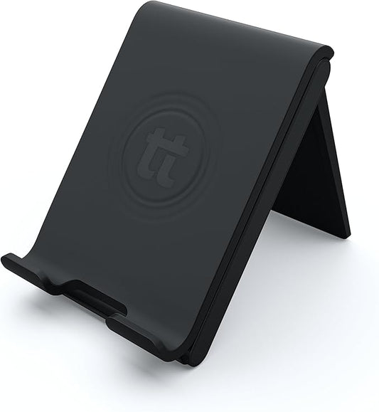 Tablet Stand, Adjustable Height, Phone Stand, Tablet Stand for Desk, Devices up to 12", Charging Slot, Foldable, Silicone Padding, Compatible with iPad/iPhone, Fits Tablets and Phones