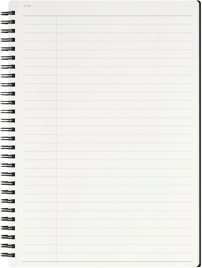 Maruman MNEMOSYNE Notebook 9.92 x 7.05 Inches (B5), 8mm ruled 29-line, 80 Sheets, Black, 1 ea. (N174)