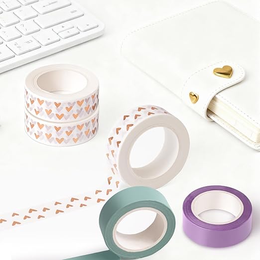 2Pack Yellow Washi Tapes, Self-Adhesive Decorative Masking Tape, Decor Journals Scrapbooks Planners DIY Crafts Gift