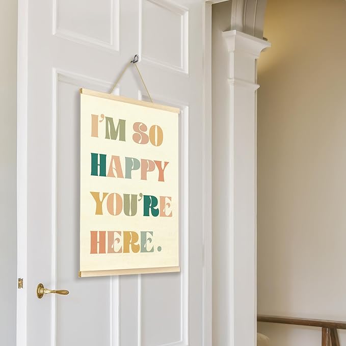 TAEDIN Boho Classroom Wall Art Poster Hanger Frame - Colorful Nursery Wall Art with Wood Frames, Inspirational Wall Hanging Decor for Baby Kids Room School Home Bedroom, 12x16 Inches