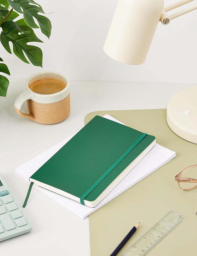 Moleskine Classic Notebook, Soft Cover, Large (5" x 8.25") Ruled/Lined, Myrtle Green, 192 Pages