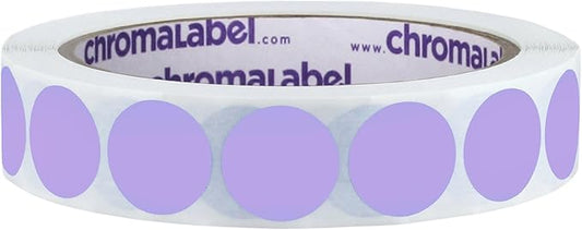 ChromaLabel 3/4 Inch Circle Sticker Labels, Easy to Write On Round Colored Stickers, Removable Sticky Dots - 1000 Color Coding Labels per Roll, Lavender Dot Stickers