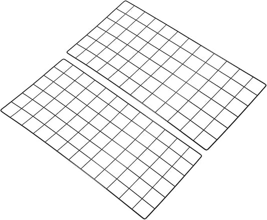 PATIKIL 24"x12" Wire Grid Panel, 2 Pack Wall Grid Decorative Panels Board Photo Pictures Display Decor Hanging Organizer for Home Office, Black