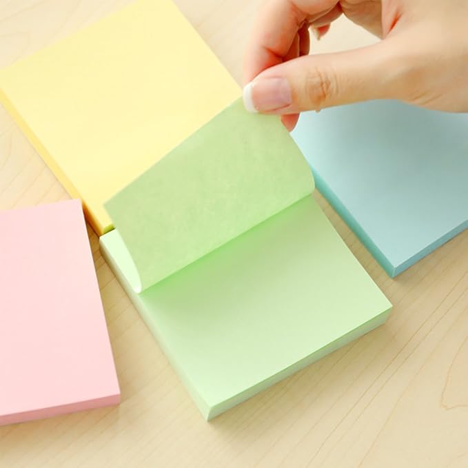 Early Buy 3x3 Inch Sticky Notes, 6 Pads (100 Sheets/Pad) - Soft Pastel Colors for Office, School, Home, Memo Notes, Journals & Planning - Repositionable Self-Stick Paper