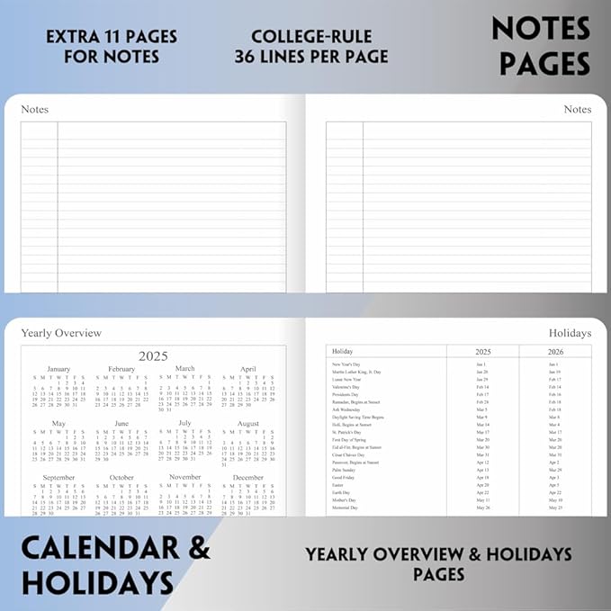 2026 Planner - Weekly and Monthly Planner, Jan 2026 - Dec 2026, Vegan Leather Cover, Elastic Closure, 8.5"x11", Grey