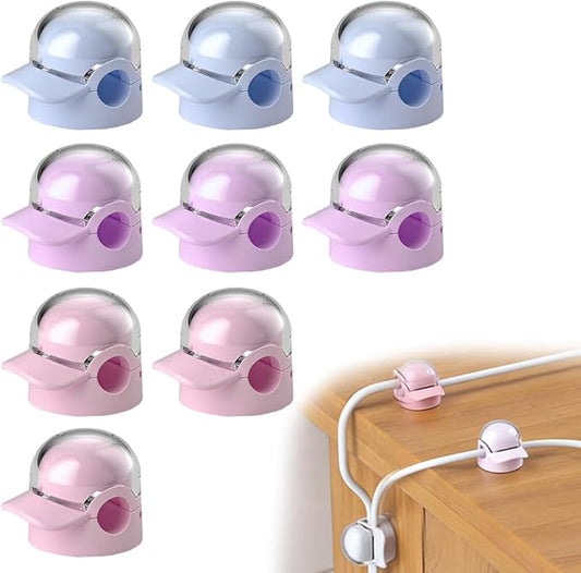 Magnetic Cable Clips, Adjustable Cord Holder for Under Desk Cable Management, Adhesive Wire Organizer for Home Office Desk Wall Car, Cord Keeper for Phone Charger & Cables (9PCS)