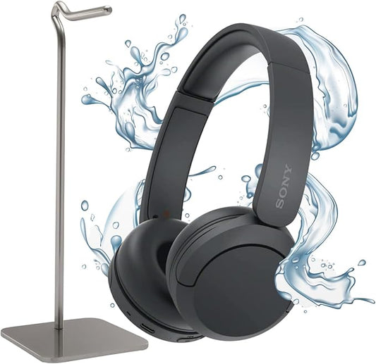 Sony WH-CH520 Compact Easy Carrying Wireless Bluetooth On-Ear Headphones (Black) Bundle with Knox Gear Metal Headphone Stand (2 Items)