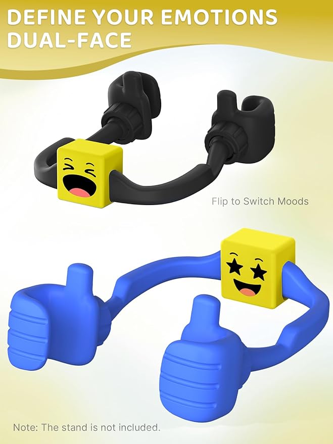 Easter Basket Suffers for Teens Girls Boys Adults Cell Phone Holder with Clip: Dual-Sided Mood Cubes Clips for Gesture Phone Stand Desk Accessory Cool Gadget Easter Gifts for Men Kids Women Christmas