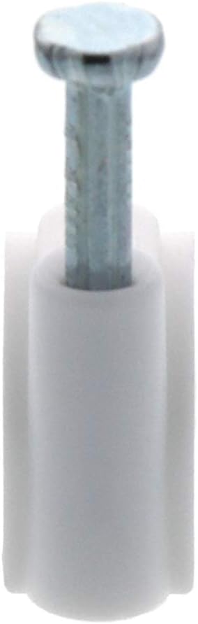 Secure 8mm White Round Nail Cable Clip for Coax, Ethernet, and Telephone Cable Management - 100 Pack