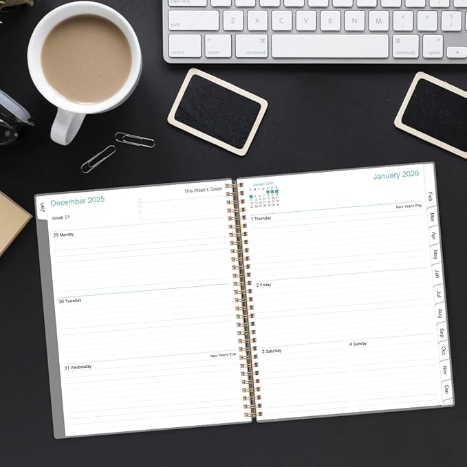 2026 Planner - Weekly Monthly Planner 2026 from January 2026 to December 2026 with 12 Monthly Tabs, Flexible Cover, Inner Pocket, 8.5" x 11", Flower-C
