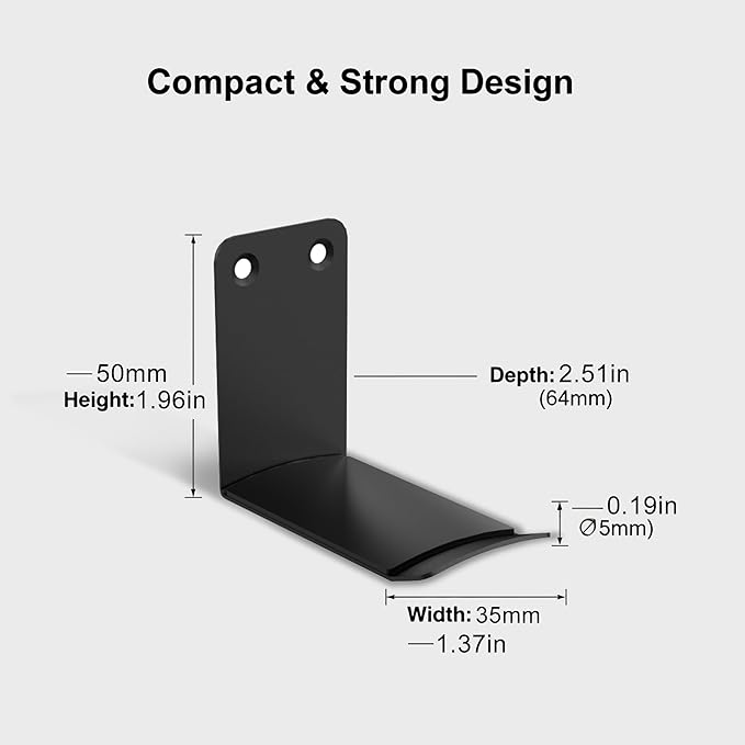 Heavyrain 2PCS Under Desk Headphone Hanger | Carbon steel Headset Stand with 3M VHB Tape | Space Saving Hook for Gaming Headsets, Office & Workspace Organization, Holds up to 5lbs