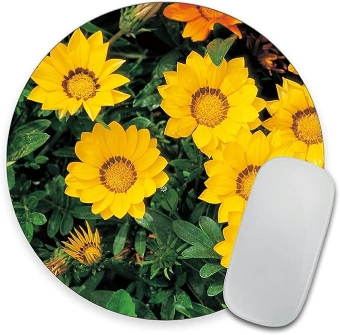 Sunflower Round Mousepad, Personalized Custom Design Mouse Pads，Cute Waterproof Circular Non-Slip Rubber Base Small Mouse Pad， Mousepad for Laptop Computers, 7.9 x 7.9 x 0.12 Inch (sunflower2)
