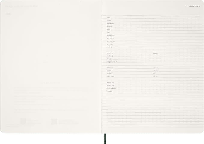 Moleskine 2026 15-Month Essential Planner, Soft Cover, Weekly Vertical, XXL (8.5" x 11"), Myrtle Green, 144 pages