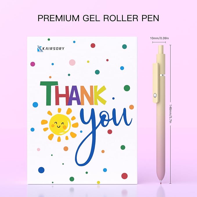 Gel Pens,0.5mm Fine Point Quick Dry Black Gel Pen,Smooth Writing,High-End Series Aesthetic Pen for Journaling Note Taking,Happy Birthday Gift Basket (10 Pcs Black Ink-Gradient shaft pens)