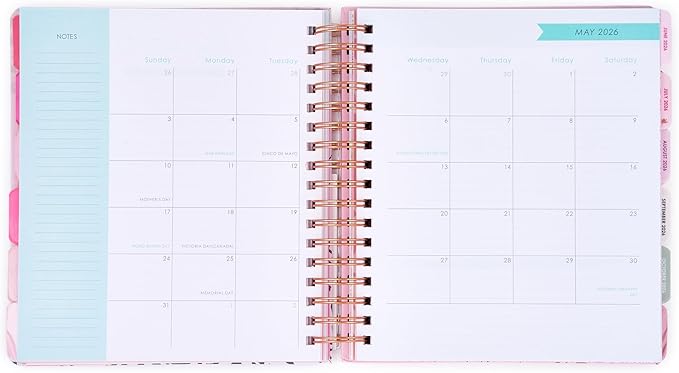 Votum 18 Month Hard Cover Planners/Calendars 10" x 10", January 2026 - June 2027 - Daily, Weekly & Monthly Organizer with Pens, Stickers, Sticky Notes, and a Sturdy Cover - Progress Not Perfection