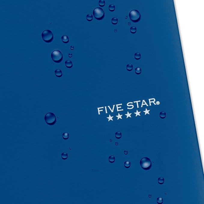 Five Star Spiral Notebook + Study App,5 Subject,College Ruled Paper,8-1/2" x 11",200 Sheets,Fights Ink Bleed,Water Resistant Cover,Pacific Blue (73635),(Pack of 6)