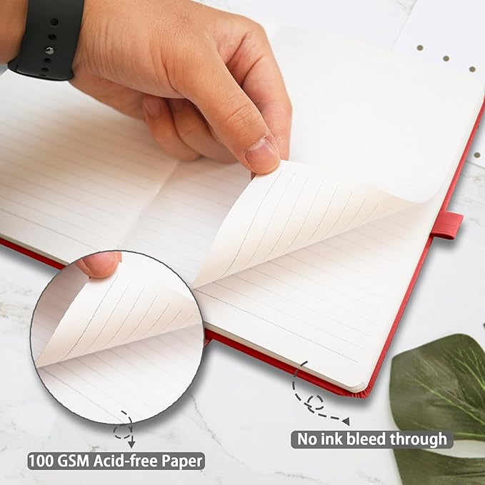Hardcover Notebooks, 6 Packs A5 Lined Journals Notebook for Writing 160 Pages, 8.2 x 5.5 inch, Classic Ruled Notebooks for College/Work/Travel (Assorted Color-6 Pack)