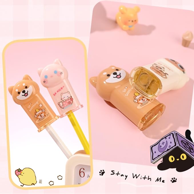 4Pcs Cute Cat Pencil Sharpeners Small Manual Pencil Sharpener Kawaii Stationery Set Kawaii School Supplies for Kawaii Office School Home Supplies