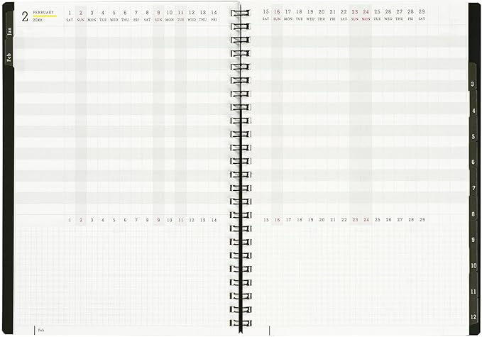 Maruman MNEMOSYNE Monthly Diary 2025, Monthly Planner with Tabs, 8.27 x 5.83 Inches (A5), 1 ea (MND283-25)