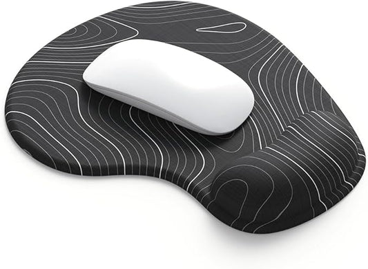 Office Mousepad with Gel Wrist Support - Ergonomic Gaming Desktop Mouse Pad Wrist Rest - Design Gamepad Mat Rubber Base for Laptop Computer -Silicone Non-Slip Special-Textured Surface (15DigitalT)