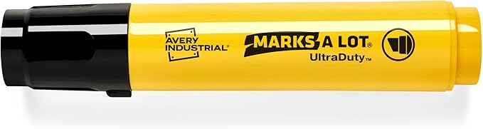 Avery Marks A Lot UltraDuty Permanent Markers, XL Wide 18mm Chisel Tip, Water Resistant, 1 Black Industrial Marker (29865)