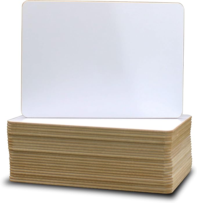 Flipside Products 5" x 7" Two-Sided Dry Erase White Boards, Classroom Pack, Double Sided Lapboard for Class, Reusable for Group Participation - 24 Pack
