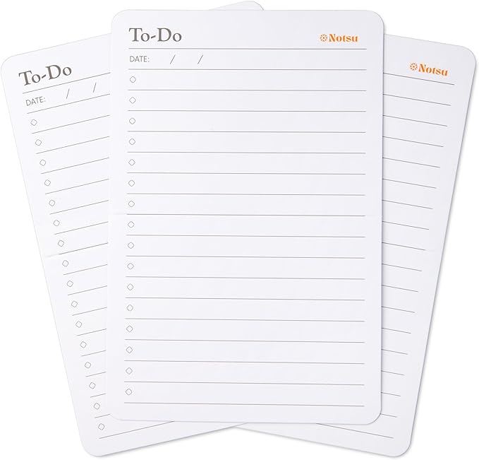 Notsu To Do List Grid Index Cards 4x6 | 40 Task Planner Foldable Vertical Notecards with Rounded Corners