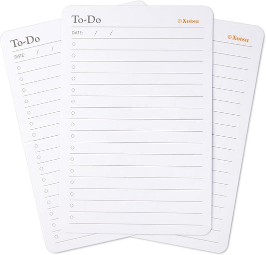 Notsu To Do List Grid Index Cards 4x6 | 40 Task Planner Foldable Vertical Notecards with Rounded Corners