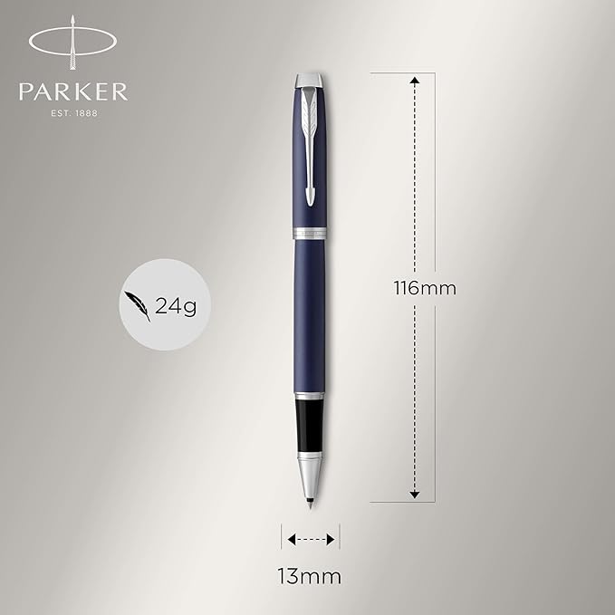 Parker IM Rollerball Pen, Matte Blue, Fine Point, Includes Black Ink Refill - Smooth Writing, Sleek, Polished, Professional