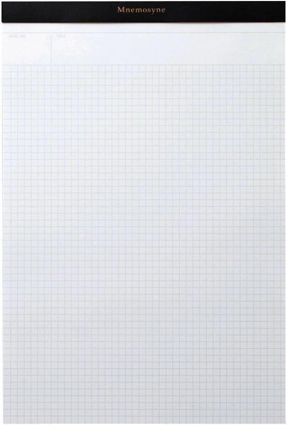 Maruman MNEMOSYNE Notepad 11.7 x 8.27 Inches (A4), 5mm-squared, 70 Sheets (N187A)