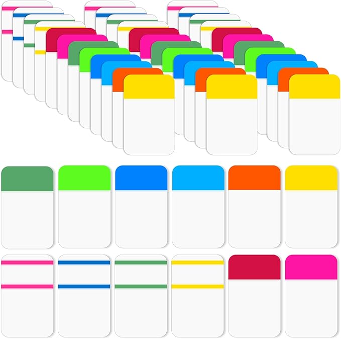 1 Inch Sticky Index Tabs Book Page, 960 PCS Sticky Tabs for Notebooks Writable and Repositionable Page Flags Colored Binder Markers Labels for Books, Binders, Papers, Documents, File Folders