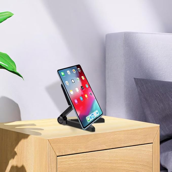 FoldableTablet Phone Stand Holder Portable Monitor Light Weight,iPad for Desk Adjustable Height,Compact Design, Travel Easy Storage, Compatible with MosTablets Kindle Fire and Smart Phones