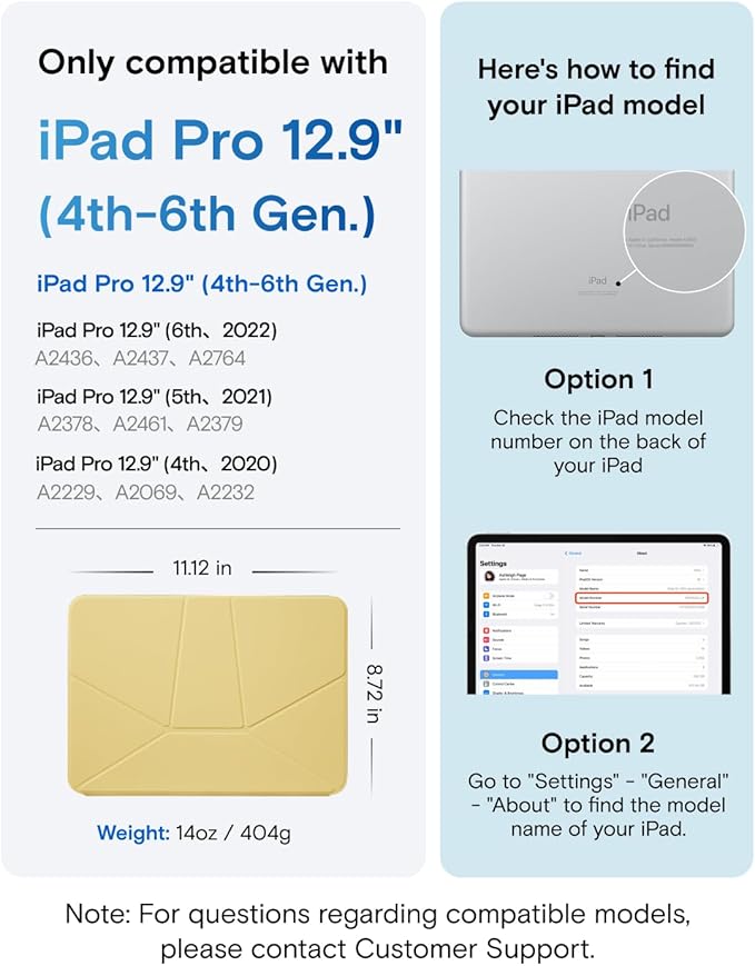 MOFT Dynamic Folio Tablet Stand for Desk Compatible with iPad Pro 12.9" (6th 2022 | 5th 2021 | 4th 2020), Slim Magnetic Tablet Holder Case with 20+ Viewing Angles, Panna Cotta x Faded Jeans