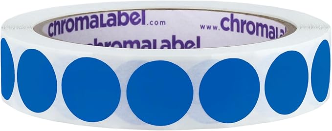 ChromaLabel 3/4 Inch Round Colored Stickers, Removable Sticky Dots Color Coding Labels, Ideal Dot Stickers for Arts and Crafts - 1000 Colored Labels per Roll, Dark Blue Sticker Dots