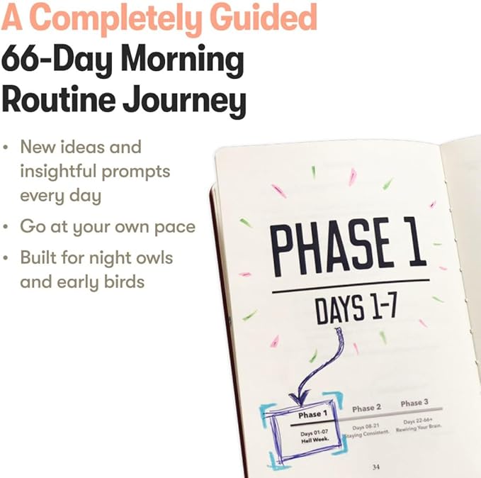 The Morning Sidekick Journal - Habit Tracker Journal! A Guided Journal for Morning Routines. A Science Driven Daily Journal with Prompts for Healthy Life Habits. Wellness Journal for Women and Men.