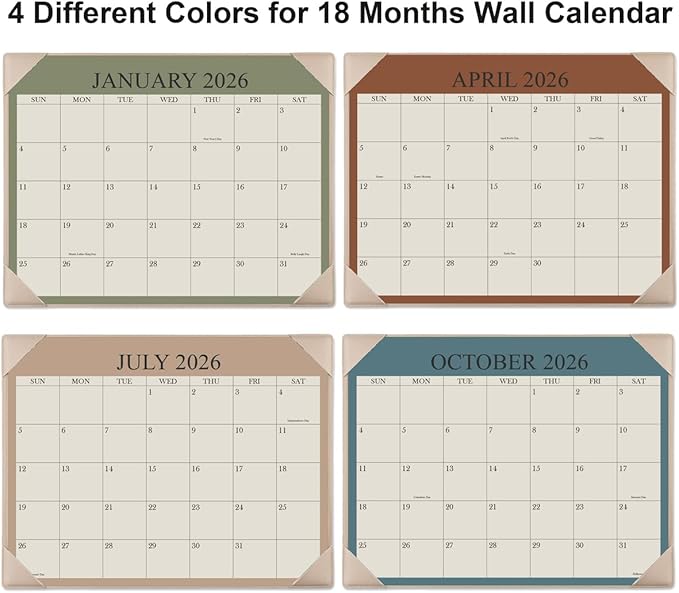 Desk Calendar 2026 with Desktop Mat, 18 Month Small Desk Pad Calendar from January 2026 to June 2027, 8.5" x 11" Desk Pad Calendar 2026-2027 for Home, School Office, Beige